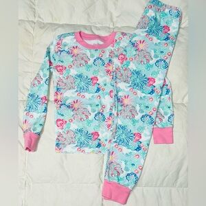 Lily Pulitzer for Pottery Barn kids unicorns in bloom pajamas sz 6 EUC